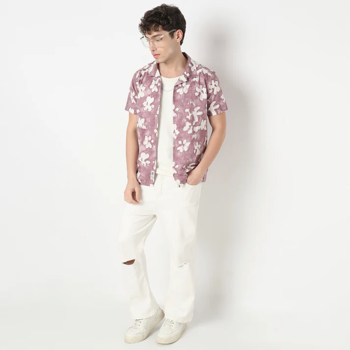 Cotton Printed Cuban Shirt